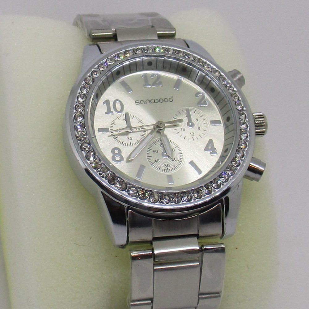 Austrian Crystal Watch SilverTone Band Stainless Steel